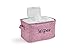 Dejaroo - Baskets for Organizing Wipes and Newborn Essentials, Diaper and Wipes Organizer, Embroidered Baby Shower Gifts for Moms, Linen Basket with Handle, 9 x 6 x 5.5 Inches, Pink