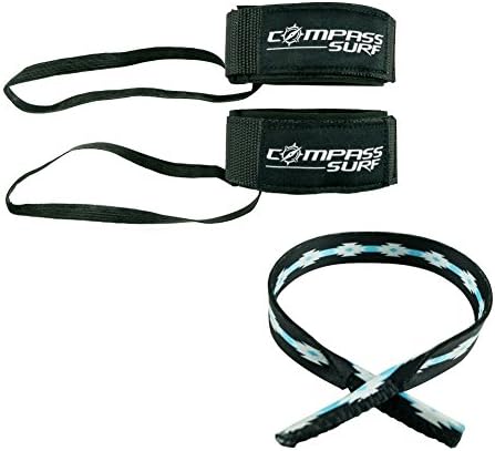 Compass Surf Swimming Fin Savers - Padded Neoprene and Adjustable Ankle Strap with Durable Tether. Fits all Sizes. Includes a Sunglass Strap.