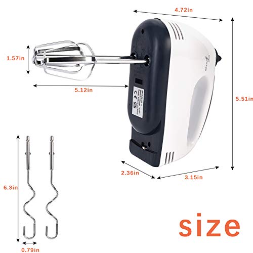 [Upgrade]Hand Held Mixer Electric Kitchen Whisk Portable Hand Mixer 7