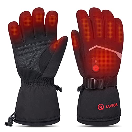 Rechargeable Heated Gloves Battery Electric Ski Gloves with 3 Heating
