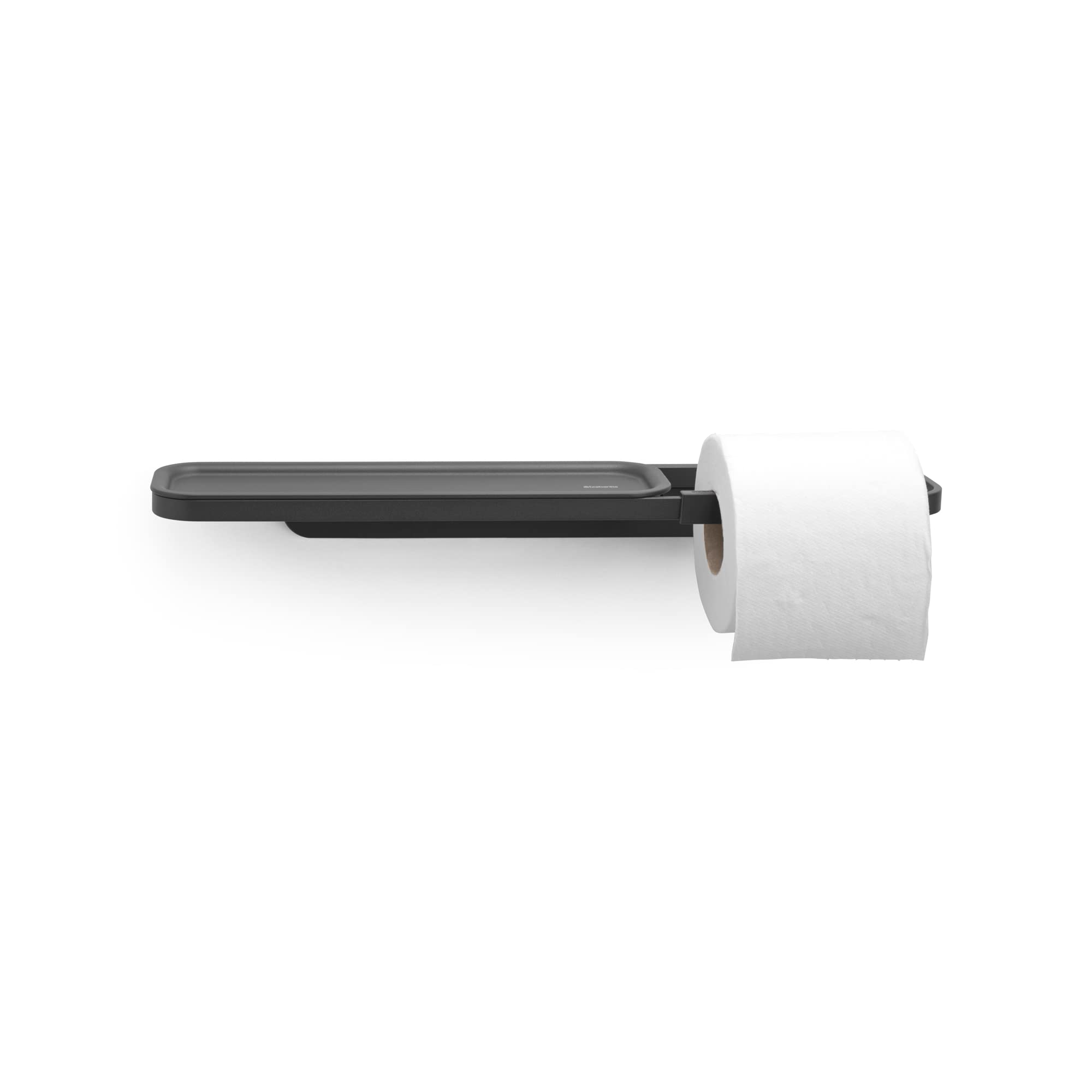 Brabantia - Mindset Toilet Roll Holder with Shelf - Fits All Regular Roll Sizes - Wall-Mounted - Corrosion Resistant - Bathroom Accessory - Fixing Materials Included - Infinite Grey - 4.5 x 9 x 42 cm — image 1