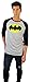 DC Comics Mens Batman Distressed Logo 3/4 Sleeve Raglan Tee