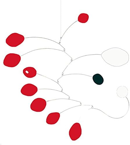 The MCM Art Mobile by Atomic Mobiles in Red Black &amp; White - 3 Sizes To Choose From - Inspired by Calder and Mid Century Modern Style
