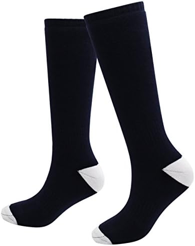 Autocastle Men Women Compression Socks,Great Fit for Running, Nurses, Shin Splints, Flight Travel,Winter Warm Casual Sox,Thicken Cotton Thermal Socks,Heel Reinforced,High Elastic,Blue,Small
