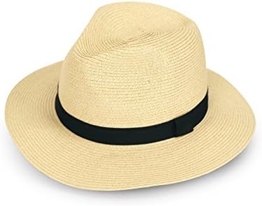 Sunuo Summer Beach Hat Travel Sun Hat Wide Brim Straw Panama Hat Women Men Unisex (Beige)