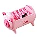 Pacii Creative Pigs Plastic Office Desktop Stationery Pencil Holder Makeup Pen holder Cell Phone Remote Control Storage Box Organizer As Christmas Birthday Gift Home Tool (Pink)