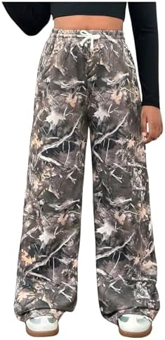 Amazon.com: SOLY HUX Girl's Camo Pants Elastic Waist Baggy Wide