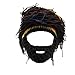 FALETO Funny Knit Beanie Beard Hat Rasta Hat with Dreadlocks Handmade Wig Fancy Halloween Caps,Brown
