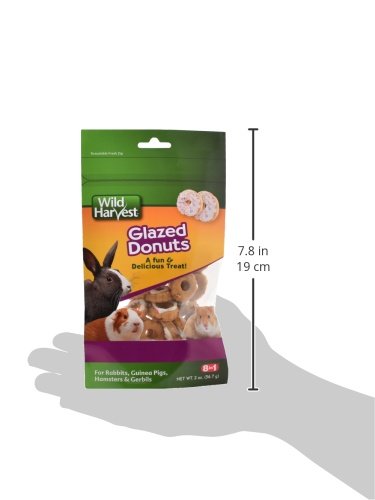 WILD HARVEST FOOD AND UNIQUE EDIBLE TREATS FOR GUINEA PIGS, HAMSTERS, GERBILS, AND ADULT RABBITS, GLAZED DONUTS, 0.14 POUNDS, 2.2 OUNCE (PACK OF 1)