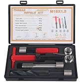 M18x1.5 Thread Repair Kit, 10 Pcs Helicoil Thread Repair Kit Thread Chaser Set, Portable Thread Metric Inserts Repair Kits Helicoil Thread Repair kit, Compatible Hand Tool Set for Auto Repairing