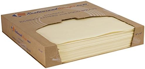 RestaurantWraps.com Waxed Sheets, Basket Liner and Food Wrap, 12" x 12", Cream (6 Packs of 1000 Sheets)