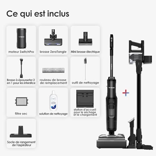 Tineco Floor One Switch S7 Stretch Vacuum Cleaner, 5-in-1 Cordless Mop Vacuum Cleaner, Flat 180°, Two-Edge Cleaning, Extended Autonomy, FlashDry 85°C Self-Cleaning
