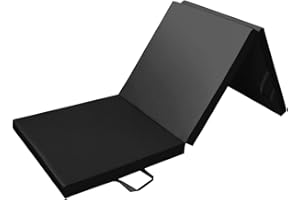 PRISP Tri Folding 180 cm Gymnastics & Exercise Mat for Home Gym, 180cm (6ft) Long, 60cm (2ft) Large, 5cm (2in) Thick - Tapis 