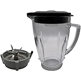 Replacement Pro1200 blender Glass jar with blade and bottom,Compatible with Oster Pro 1200 Blenders (BLSTMB-CBG, BLSTMB-CBF, BLSTMB-BBG) and Oster Master Series Blender(BLSTJJ-GPB-000,BLSTTM-GM0-000)