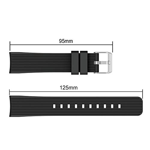 Samsung Gear S3 Strap Band,kaifongfu Sports Silicone Watch Bracelet Strap Band For Samsung Gear S3 Frontier (46mm, Samsung Galaxy Watch Black)
