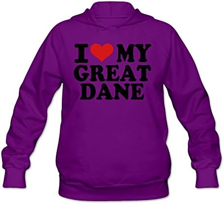 Women's Sweatshirt Particular I Love My Great Dane Size XL Color Purple