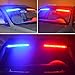 YITAMOTOR Red Blue Visor Emergency Strobe Light Bar 2-16 LED Windshield Dash Emergency Police Light, Warning Hazard Interior Flashing Split LED Visor Lights for Firefighters Vehicles Trucks (18 Inch)
