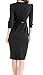 Jusfitsu Women V-Neck 3/4 Sleeve Work Dress Belt Business Pencil Dress Business Attire Dark Grey M