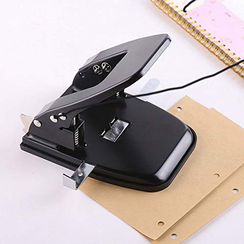 Hanghs Double Hole Puncher, 30 Sheet Punch Capacity, Low Force, Black - Thumbnail 4