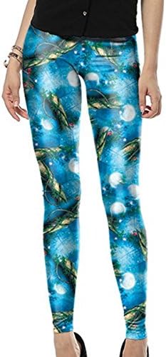 LoveLiness Bright Blue Thawing Frost Digital Print Stretch Tights Pants Leggings