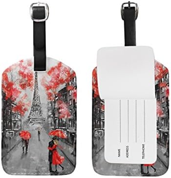 Luggage Tag Travel Tag PU Leather Name Card Holder for Baggage