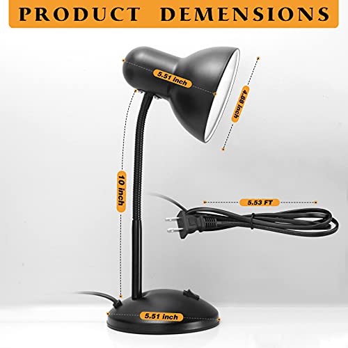 Metal Desk Lamp, 360°Adjustable Gooseneck Desk Lamps, 3Color Changeable