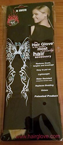 Hair Glove 8" Black Leather Double Tribal Butterflies w/Gems