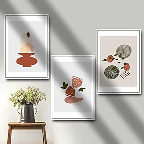 3 Piece Framed Canvas Wall Art for Living Room, Bedroom Abstract Style Canvas Prints for Modern Home Decoration Ready to Hang - 16"x24"x3 Panels