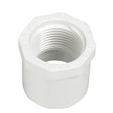 White Reducer 1 Inch Spigot x 3/4 Inch FIP Female Pipe Thread PVC Reducing Bushing SCH 40