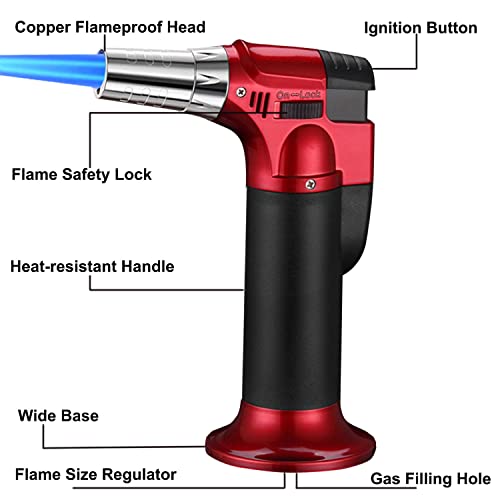 2 Pack Butane Torch,PBXZET Blow Torch Refillable Kitchen Cooking Torch