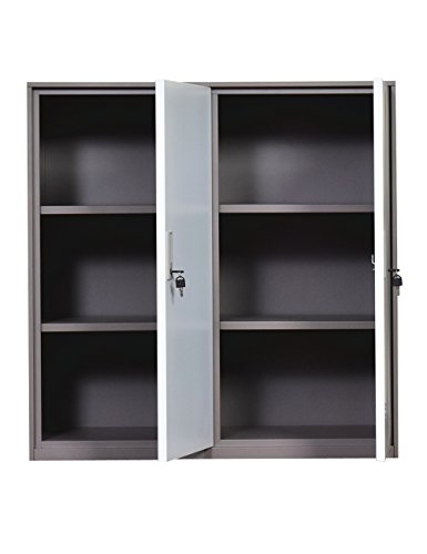 Small Office Metal Cabinet Locker with 3 Layer Each Door Storage for Cloth PC and Shoes,Changing Room Locker (2D)