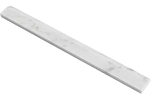 Diflart 10-Pack Carrara White Marble Pencil Liner Trim, 3/8 x 12 Inch, Honed, Marble Tile Edging Corner Trim Molding Bullnose