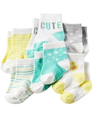 Baby-Boys Newborn Heather Terry Ribbed Socks (Pack of 6)