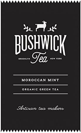 Bushwick Tea Green Tea Moroccan Mint Spearmint Organic Loose Leaf Oversized Biodegradable Tea Bag Sachets 15 count Individually wrapped.
