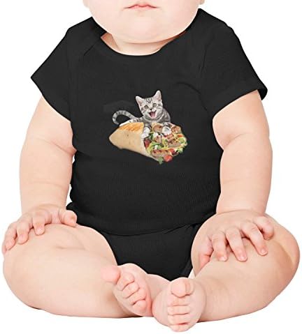 Unisex Baby Girl Onesie Cat in A Burrito Short-Sleeve Organic Cotton Baby Boy Bodysuits