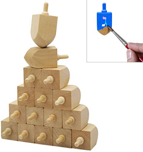 The Dreidel Company 24-Pack Hanukkah Wooden Dreidel, Design Your Own 3