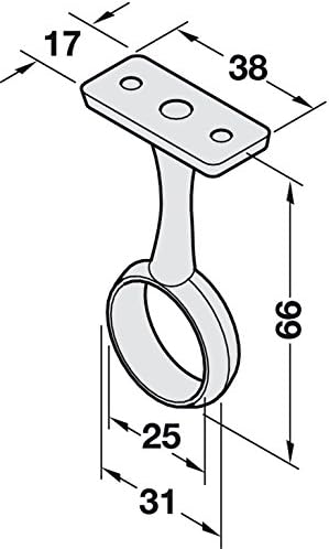 Wardrobe Rail Centre Supports Brackets 25mm Chrome Plated x4 with Screws, Silver - Image 3