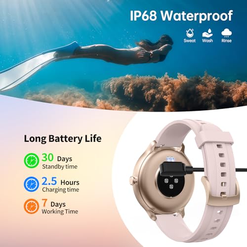 Smart Watch for Women Men(Answer/Make Calls), Fitness Tracker Built-in AI Voice, 1.27" HD Smartwatch with Heart Rate/Sleep/Step/SpO2 Monitor, 100+ Sports Modes, IP68 Waterproof Watch for Android iOS
