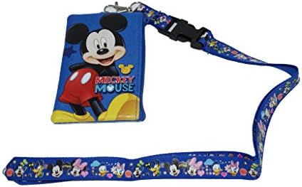 Mickey Mouse Keychain Lanyard, ID Holder Blue Pouch