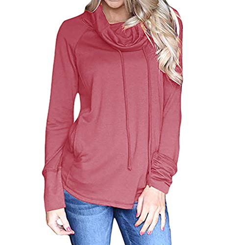 Simayixx Sweatshirts for Women Womens Long Sleeve Cowl Neck Casual Sweatshirt Tops with Pockets Plus Size