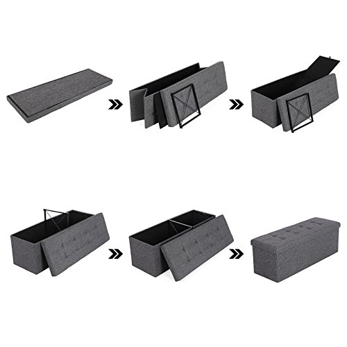 SONGMICS Folding Storage Ottoman Bench - Image 7