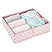 mDesign Fabric Drawer Organizer Bin Dividers for Baby Nursery Dresser, Closet, Organization - Bins Hold Clothes, Diapers, Cream, Toy, Blankets - 2 Pack, Pink/White Polka Dot