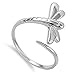 Sterling Silver Women's Simple Dragonfly Ring Classic 925 Band 19mm Size 7