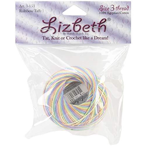 Handy Hands Lizbeth Cordonnet Cotton Size 3-Rainbow Taffy