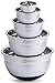 Premium Stainless Steel Mixing Bowls With Non Slip Bottom (Set of 5). Sizes- 8, 5, 3, 1.7, 0.75 QT. For Healthy Meal, Nesting and Stackable . With Special Bonus- Enjoy Decorated Recipe Book. Monka
