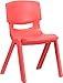 Flash Furniture Red Plastic Stackable School Chair with 15.5'' Seat Height