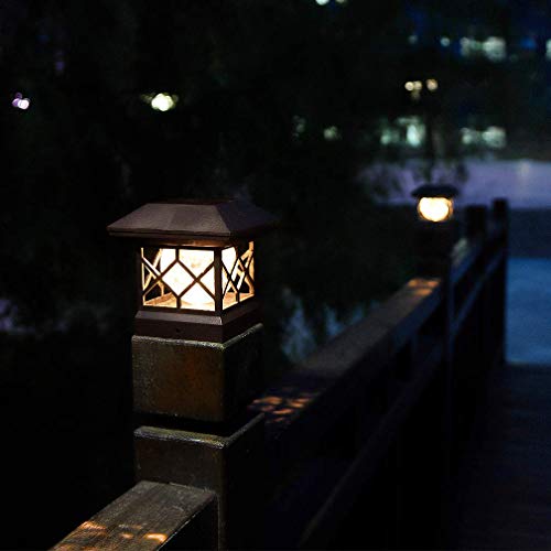 TWINSLUXES Fence Post Cap Light, LED Solar Lights for Deck Posts, Solar