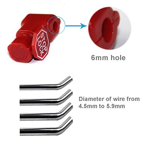 Cedmon 100Pcs 6mm Red Retail Shop Security Display Hook Anti Sweep Theft Stop Lock