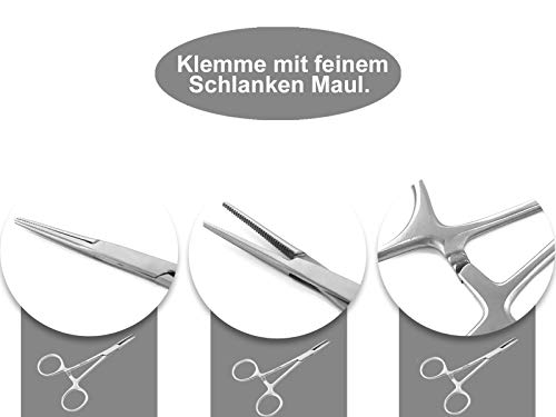 Feine Haken Lösezange Hakenlöser Zange Angeln Klemme Gerade 10,5 cm Extra klein mit schlankem Maul Angelsport – Bild 5