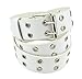 Belle Donne - Women's Double Grommet Leather Jeans Belt, White , Size Medium